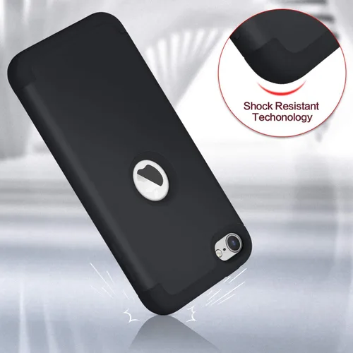 Vista 3 de Funda para iPod Touch de 7ª generación con 2 protectores de pantalla, serie de tres capas, protección resistente, a prueba de golpes, funda