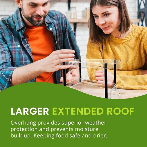 Vista 6 de Comederos de aves de acrílico transparente Nature Gear para observación en ventana, resistente al clima y fácil de limpiar con bandeja deslizante