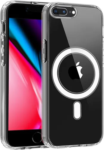 Vista 52 de S. Tedazo Funda magnética para iPhone 7/8 Plus (5.5 pulgadas) compatible con MagSafe, [no amarillenta] delgada, a prueba de golpes, funda para Negro