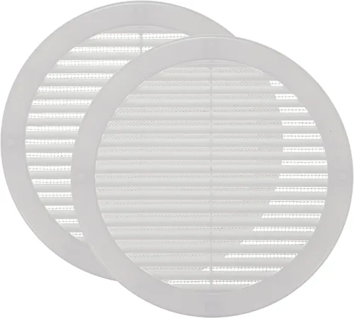Vista 27 de Vent Systems Cubierta de ventilación blanca Soffit de 4 pulgadas (dimensiones de apertura), rejilla de ventilación redonda de plástico, pantalla