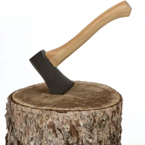Vista 2 de Edward Tools Hacha de camper con mango de madera, hacha de deportista de 14 pulgadas con cabeza de acero vulcano de 1.5 libras y mango de nogal