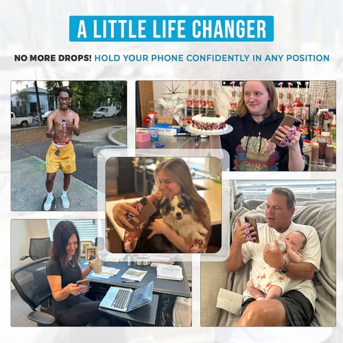 Vista 4 de Switchbands Correa de agarre para teléfono, soporte reversible para la parte trasera del teléfono, diseño antideslizante personalizable, soporte