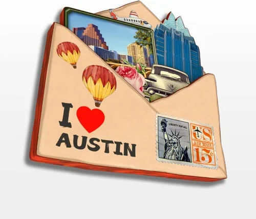 Vista 9 de Imán de madera para nevera de Austin, Texas, Estados Unidos, América, colección de madera 3D, hecho a mano, recuerdos de la ciudad, para viajes