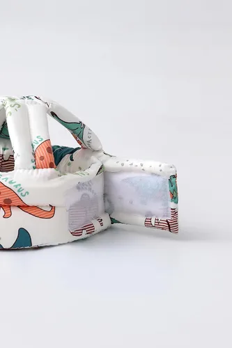 Vista 6 de Protector de Cabeza de Bebé Mochila con Almohada, Casco de Bebé para Gatear, Caminar y Juguetes para Dentición de Bebé Juego de 3 Piezas verde