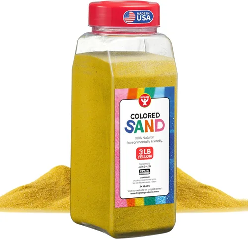 Vista 28 de Hygloss Products - Arena de juego de colores , balde de arena de manualidades colorido, 1 libra, arcoíris brillante