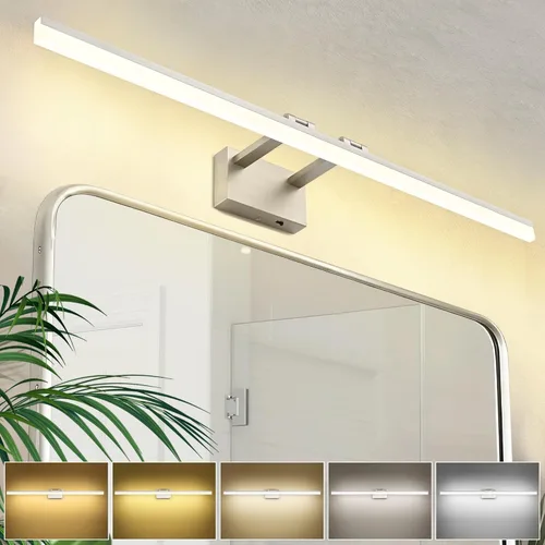 Vista 29 de SOLFART Luces LED ajustables de 18 pulgadas para tocador de baño, luces de baño sobre espejo, luz de tocador negra, accesorios de iluminación