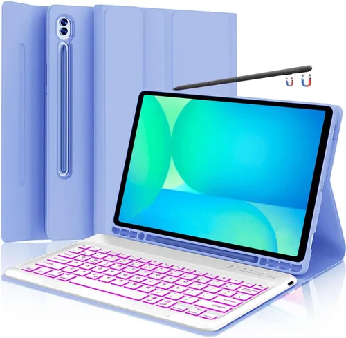 Vista 24 de Funda para teclado para Samsung Galaxy Tab S6 Lite de 10.4 pulgadas 2024 2022/2020 SM-P610/P613/P615/P619, funda para teclado Bluetooth inalámbrico