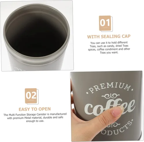 Vista 7 de NOLITOY Latas de té sueltas de caramelo, latas de café de granja, latas de almacenamiento decorativas, botes de cocina de metal, botes de lata