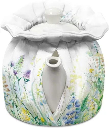 Vista 2 de Tetera acogedora funda térmica aislada para hervidor de agua, calentador de desayuno, lavable a máquina, para tetera, decoración de cocina del Verde