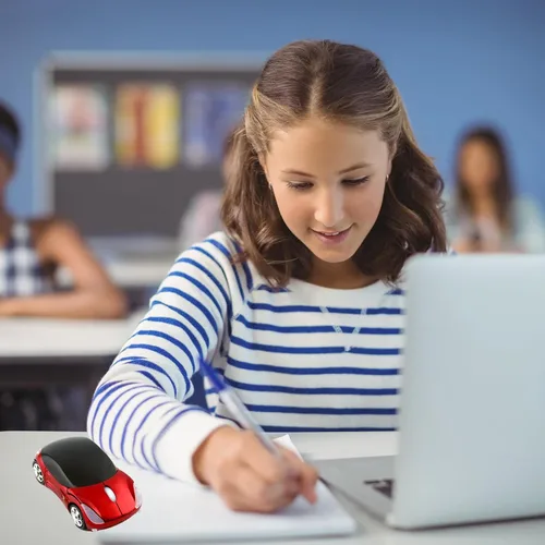 Vista 3 de elec Space Ratón inalámbrico, 2.4 GHz, ratón inalámbrico para automóvil, 3D, deportivo, ergonómico, óptico inalámbrico con receptor USB para PC