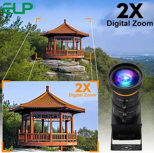 Vista 6 de ELP Cámara USB USB 4K USB 3.0 HDMI Zoom Manual Cámara Web 4K 60fps Cámara de PC Mini Cámara de Primer Plano para Computadora H.264 Telescopio Cámara