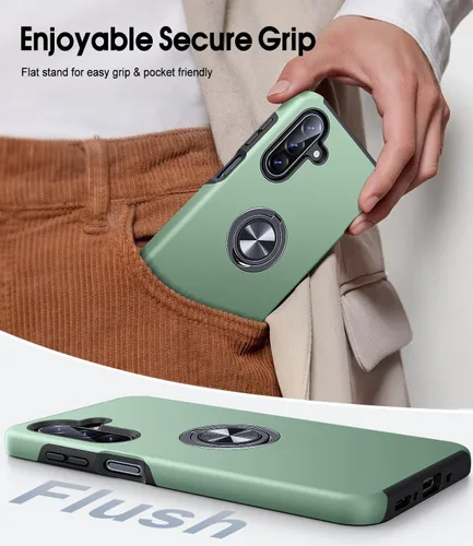 Vista 6 de JAME Funda para teléfono Samsung Galaxy A17/A26 5G con protector de pantalla [2 paquetes] Soporte de anillo Soporte Soporte de doble capa Militar a