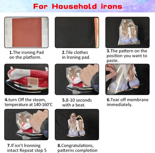 Vista 7 de Calcomanías termoadhesivas de San Valentín, 6 hojas de bonitos patrones de San Valentín para transferencia de calcomanías para mujeres y niñas