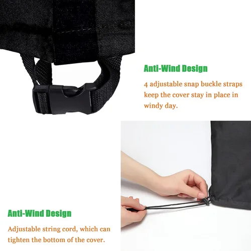 Vista 4 de WOMACO - Cubierta cuadrada impermeable para hoguera de patio, cubiertas de mesa al aire libre, protector de mesa para hoguera de 31 x 31 pulgadas