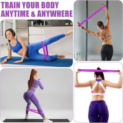 Vista 6 de Soulchen Pelota de pilates de ejercicio de 30 piezas de 9 pulgadas con bolsas, bandas de resistencia de 25 a 30 libras para entrenamiento