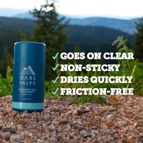 Vista 8 de Oars + Alps Desodorante sin aluminio para hombres Protección contra olores de larga duración, transparente y libre de residuos blancos