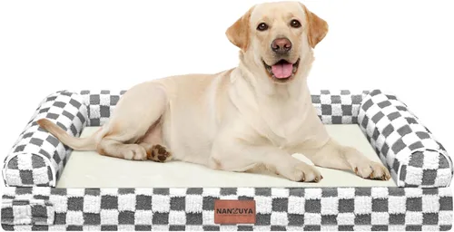 Vista 39 de Cama ortopédica lavable para perros pequeños: cama con cojines de apoyo para perros pequeños y gatos, cama impermeable de espuma tipo caja de Gris