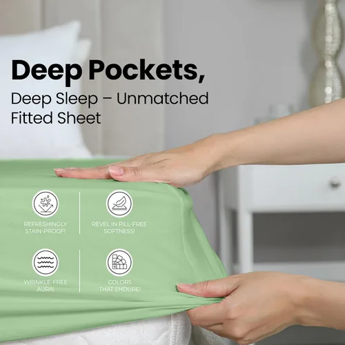Vista 4 de Utopia Bedding Sábana bajera tamaño King – Sábana inferior – Bolsillo profundo – Microfibra suave – Resistente al encogimiento y a la decoloración