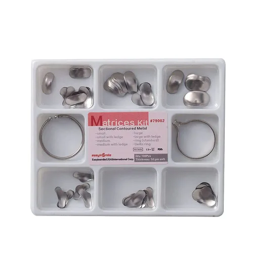 Vista 2 de SNAWOP Matriz dental 50μm Matrices metálicas contorneadas seccionales 100PCS sistema completo de matriz+2 anillos