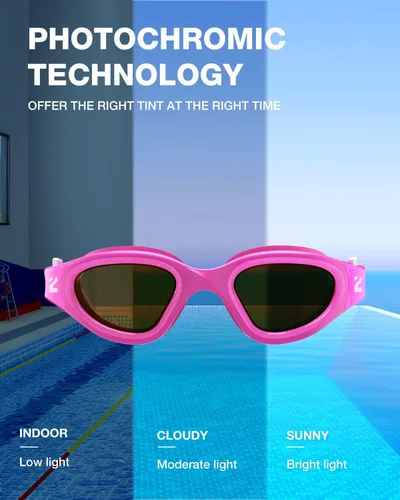 Vista 6 de ZIONOR G1MINI - Gafas de natación polarizadas fotocromáticas ultra para niños y niñas