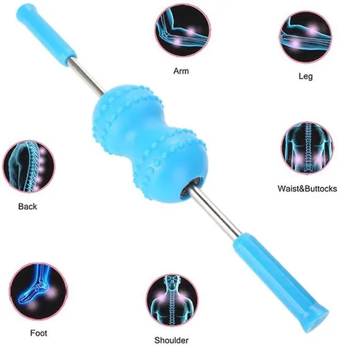 Vista 4 de Masajeador muscular para músculos doloridos, rodillo de espalda, rodillo de espuma de tejido profundo para drenaje linfático, barra de masaje