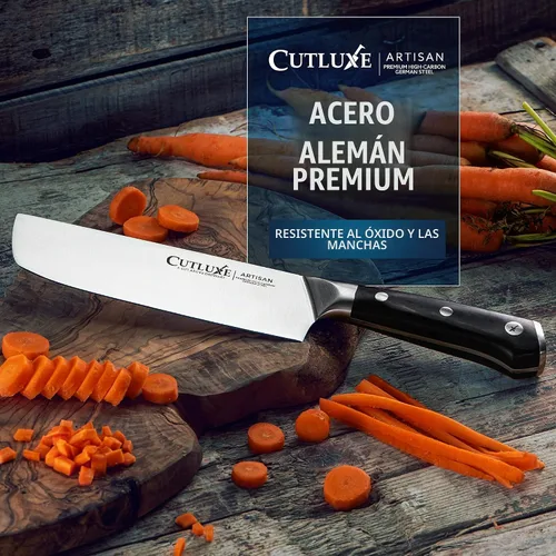 Vista 7 de Cutluxe Cuchillo Nakiri, cuchillo vegetal de 7 pulgadas para picar, cortar