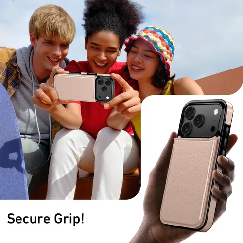 Vista 44 de LETO para iPhone 15 Pro Funda tipo cartera - Tapa tipo folio con patada - Diseños de moda - Tarjetero - Funda protectora para mujeres y niñas - 6.1