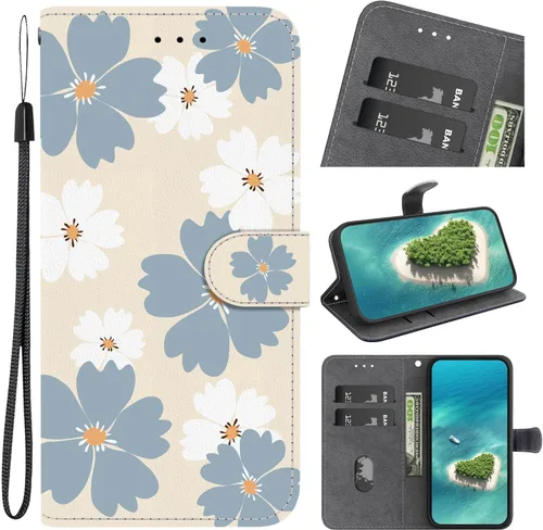 Vista 10 de Flip Leather Wallet Phone Cases for Motorola Moto E7 Power Case with Card Slot Leather Crystal Patterned Painted Leather Cover (SJ-31)