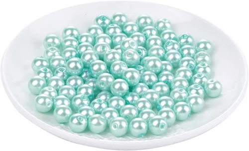 Vista 22 de Weebee 200 cuentas de perlas de vidrio de colores surtidos, espaciadores sueltos, redondas, checas, diminutas de satén, hechos a mano, surtidos