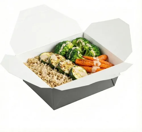 Vista 224 de Restaurantware Bio Tek - Cajas para llevar de 30 onzas, 200 loncheras para llevar, cierre de tabulación, resistentes al calor, desechables, de papel