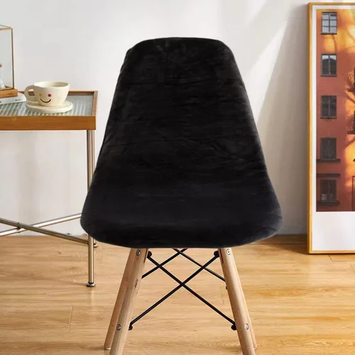 Vista 5 de Fundas elásticas para silla de terciopelo modernas de mediados de siglo, fundas para sillas sin brazos, para cocina, comedor, sala de estar