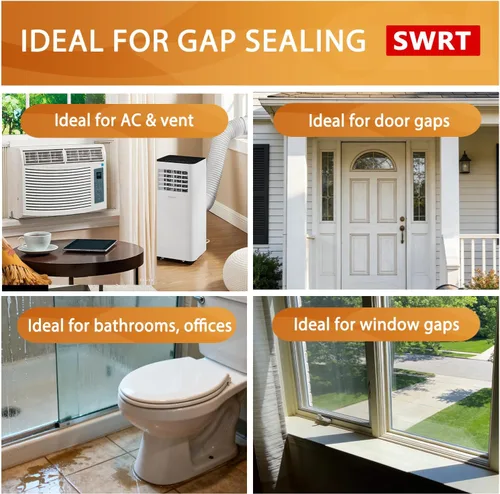 Vista 9 de SWRT 2 pulgadas x 27 metros 8 mil Cinta transparente resistente para sellado de ventanas, sin residuos, aislamiento de ventana para invierno