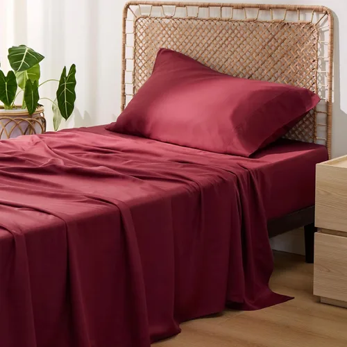 Vista 52 de Bedsure - Juego de sábanas tamaño individual, refrescantes, rayón derivado del bambú, transpirables y suaves, sábanas y fundas de almohada tipo