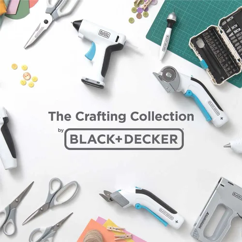 Vista 9 de BLACK+DECKER Pistola de pegamento inalámbrica 4V MAX, recargable por USB (BCGL115FF), color blanco