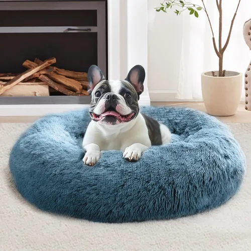 Vista 58 de JOLLYVOGUE Cama Calmante para Perros Pequeños - Cama para Perros Pequeños Lavable en Forma de Dona de 23 Pulgadas para Gatitos y Cachorros, Camas