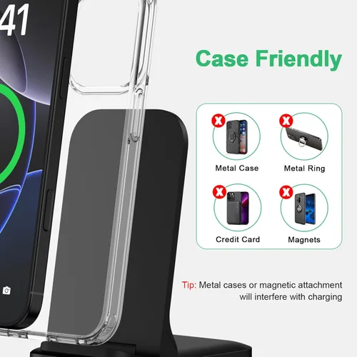 Vista 6 de Cargador inalámbrico plegable Samsung Soporte de carga rápida para teléfono Android Cargador inalámbrico Pad 15W para Samsung Galaxy S25 Plus S25FE