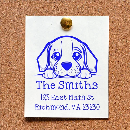 Vista 352 de Sello de alta calidad para cachorros Airedale Terrier – Sello de dirección personalizado – Ideal para los amantes de los perros – Elección de 5