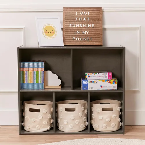 Vista 2 de ECR4Kids Streamline - Armario de almacenamiento de 5 compartimentos, 30 pulgadas, muebles de aula, gris lavado