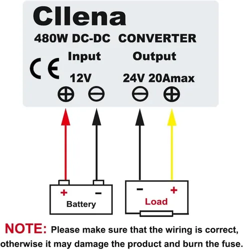 Vista 7 de Cllena - Convertidor reductor de voltaje de 24V CD baja a 12V 10A 120W, fuente de alimentación CD/CD de transformador buck, a prueba de agua