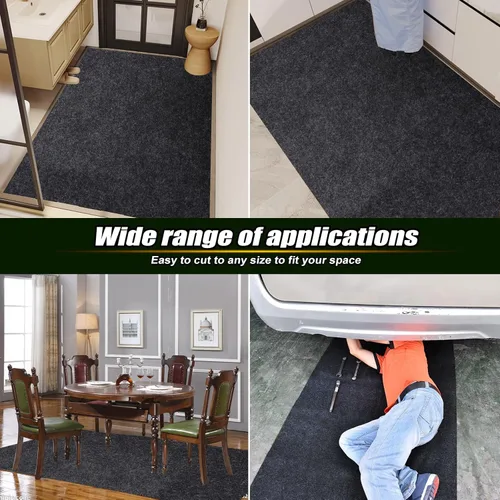 Vista 6 de Roykaw Garage Floor Mat and Mechanic Pad, Motorcycle Parking Mat,Protect Floor from Spills, Drips, Splashes and Stains, Oil Absorbent/Cut to