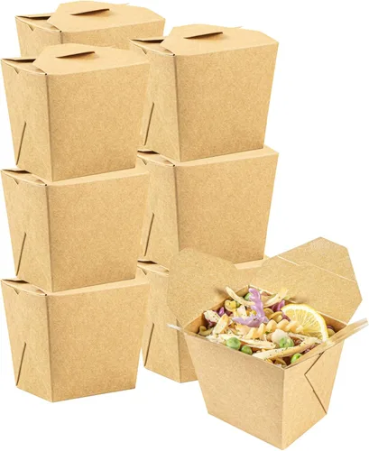 Vista 34 de Restaurantware -Cajas de comida para llevar de 8 onzas, 200 cajas desechables de alimentos para llevar, con bloqueo de pestañas, apilables, cajas