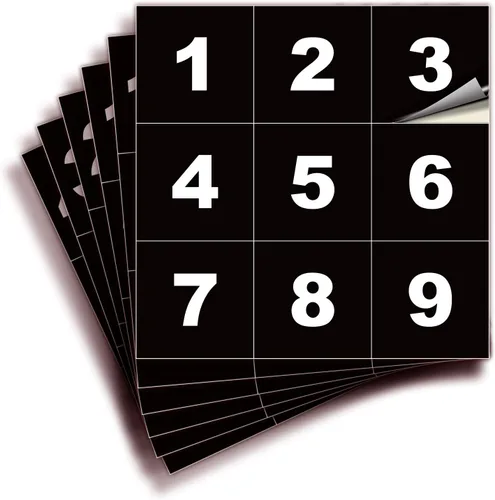 Vista 28 de iSYFIX Calcomanías negras de números consecutivos – 1 a 50, 1 pulgada, 1 juego – Vinilo autoadhesivo de alta calidad ideal para inventario