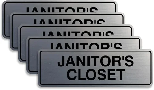 Vista 36 de Signs ByLITA Letrero estándar de JANITOR'S CLOSET con cinta adhesiva (negro) - Pequeño 1 paquete