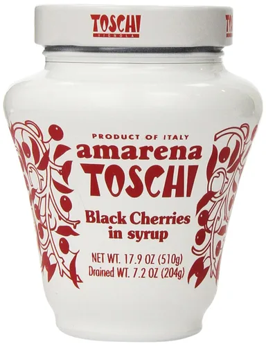 Amarena Toschi - Cerezas negras italianas en almíbar, 17.9 onzas