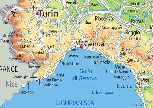 Vista 3 de Póster pictórico mapa de Italia - 23.4 x 16.5 pulgadas - Papel laminado