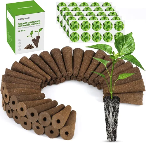 Vista 9 de Ahopegarden 166PCS Kit de cápsulas hidropónicas de hierbas: Kit de cultivo de cualquier cosa con 600ml de alimento A&B para plantas, 40 esponjas