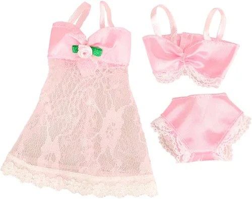 Vista 3 de BARWA Pijama de muñeca para dormir, ropa de dormir compatible con muñecas de 11.5 pulgadas (4 juegos)