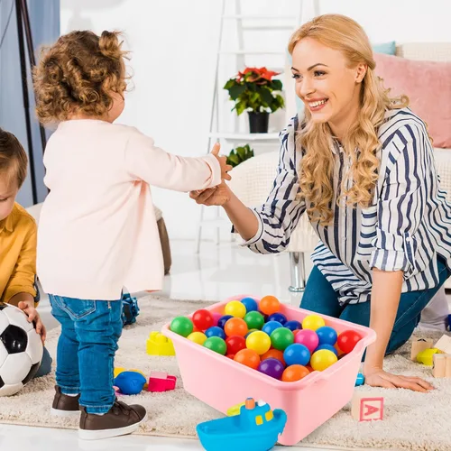 Vista 6 de 16 cubos de plástico a granel para organización del hogar, cubos apilables frontales para libros, contenedores de almacenamiento de juguetes