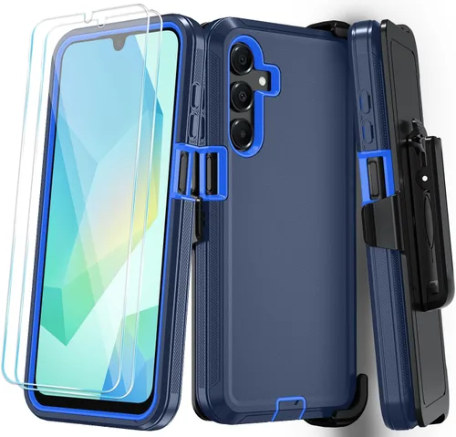 Vista 12 de Qinmay Funda para Samsung Galaxy A16 5G con protector de pantalla HD, resistente, a prueba de golpes y caídas, funda de 3 capas para Galaxy A16