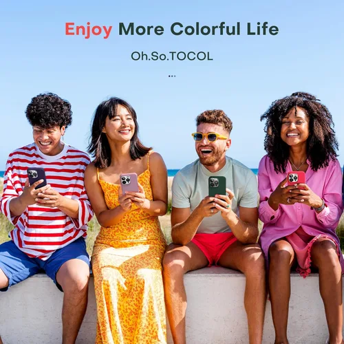 Vista 115 de TOCOL Funda 5 en 1 para iPhone 13, con 2 protectores de pantalla + 2 protectores de lente de cámara, funda de silicona líquida para iPhone 13, verde